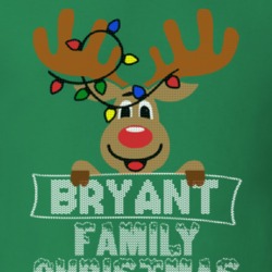 Bryant Family Christmas Reindeer Knitted Look Christmas T Shirt 35073686