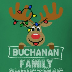 Buchanan Family Christmas Reindeer Knitted Look Christmas T Shirt 35073688