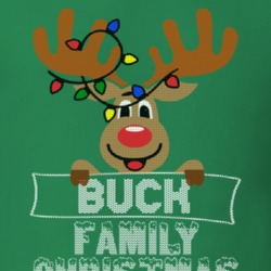 Buck Family Christmas Reindeer Knitted Look Christmas T Shirt 35073689