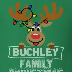 Buckley Family Christmas Reindeer Knitted Look Christmas T Shirt 35073692