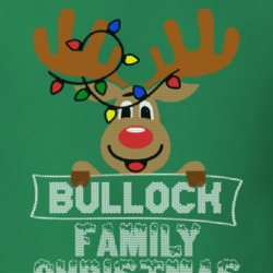 Bullock Family Christmas Reindeer Knitted Look Christmas T Shirt 35073694