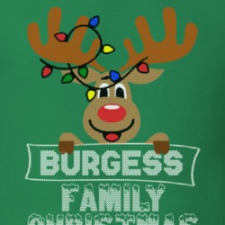 Burgess Family Christmas Reindeer Knitted Look Christmas T Shirt 35073697