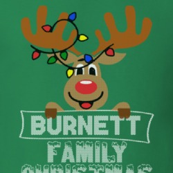 Burnett Family Christmas Reindeer Knitted Look Christmas T Shirt 35073700