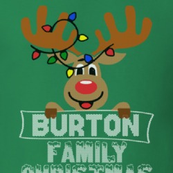 Burton Family Christmas Reindeer Knitted Look Christmas T Shirt 35073705