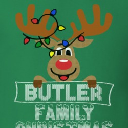 Butler Family Christmas Reindeer Knitted Look Christmas T Shirt 35073708