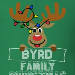 Byrd Family Christmas Reindeer Knitted Look Christmas T Shirt 35073709