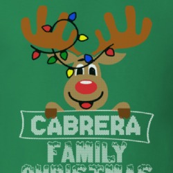 Cabrera Family Christmas Reindeer Knitted Look Christmas T Shirt 35073711