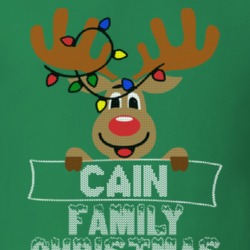 Cain Family Christmas Reindeer Knitted Look Christmas T Shirt 35073712
