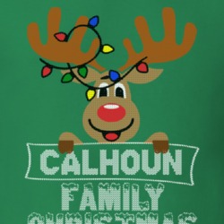 Calhoun Family Christmas Reindeer Knitted Look Christmas T Shirt 35073717
