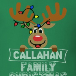 Callahan Family Christmas Reindeer Knitted Look Christmas T Shirt 35073719
