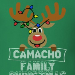 Camacho Family Christmas Reindeer Knitted Look Christmas T Shirt 35073721