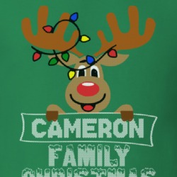 Cameron Family Christmas Reindeer Knitted Look Christmas T Shirt 35073722