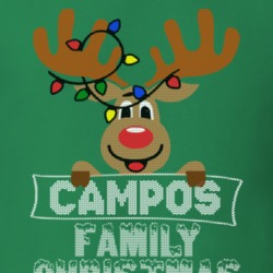 Campos Family Christmas Reindeer Knitted Look Christmas T Shirt 35073726