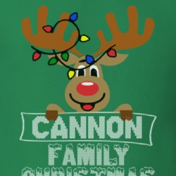 Cannon Family Christmas Reindeer Knitted Look Christmas T Shirt 35073728