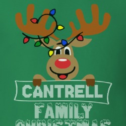 Cantrell Family Christmas Reindeer Knitted Look Christmas T Shirt 35073729