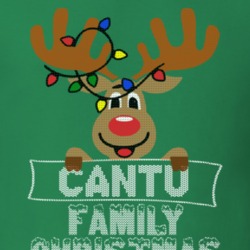 Cantu Family Christmas Reindeer Knitted Look Christmas T Shirt 35073731