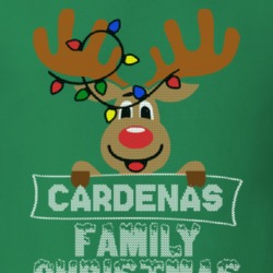 Cardenas Family Christmas Reindeer Knitted Look Christmas T Shirt 35073733