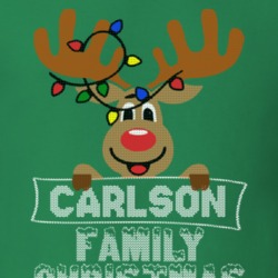 Carlson Family Christmas Reindeer Knitted Look Christmas T Shirt 35073737