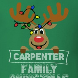 Carpenter Family Christmas Reindeer Knitted Look Christmas T Shirt 35073740