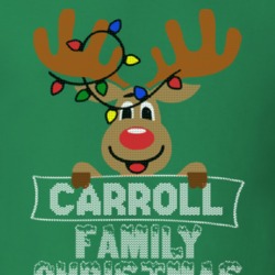 Carroll Family Christmas Reindeer Knitted Look Christmas T Shirt 35073745