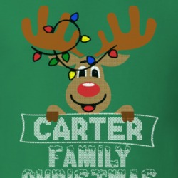 Carter Family Christmas Reindeer Knitted Look Christmas T Shirt 35073748