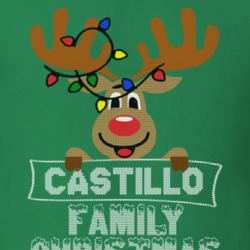 Castillo Family Christmas Reindeer Knitted Look Christmas T Shirt 35073755