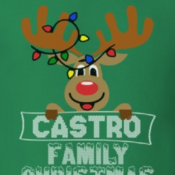 Castro Family Christmas Reindeer Knitted Look Christmas T Shirt 35073757