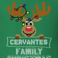 Cervantes Family Christmas Reindeer Knitted Look Christmas T Shirt 35073758
