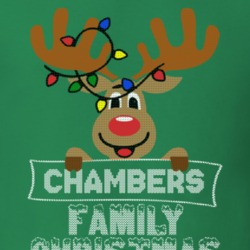 Chambers Family Christmas Reindeer Knitted Look Christmas T Shirt 35073760