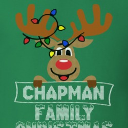 Chapman Family Christmas Reindeer Knitted Look Christmas T Shirt 35073768