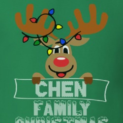 Chen Family Christmas Reindeer Knitted Look Christmas T Shirt 35073777