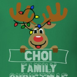 Choi Family Christmas Reindeer Knitted Look Christmas T Shirt 35073780