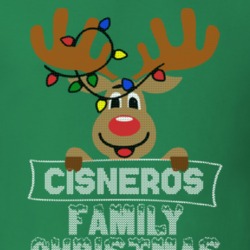 Cisneros Family Christmas Reindeer Knitted Look Christmas T Shirt 35073788
