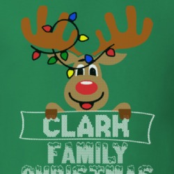 Clark Family Christmas Reindeer Knitted Look Christmas T Shirt 35073790