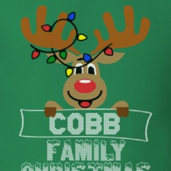 Cobb Family Christmas Reindeer Knitted Look Christmas T Shirt 35073799
