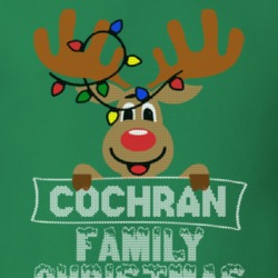 Cochran Family Christmas Reindeer Knitted Look Christmas T Shirt 35073801