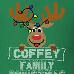 Coffey Family Christmas Reindeer Knitted Look Christmas T Shirt 35073803