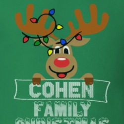 Cohen Family Christmas Reindeer Knitted Look Christmas T Shirt 35073804