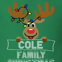 Cole Family Christmas Reindeer Knitted Look Christmas T Shirt 35073806