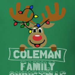 Coleman Family Christmas Reindeer Knitted Look Christmas T Shirt 35073808