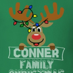 Conner Family Christmas Reindeer Knitted Look Christmas T Shirt 35073820