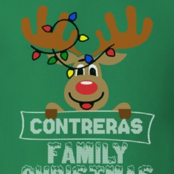 Contreras Family Christmas Reindeer Knitted Look Christmas T Shirt 35073823