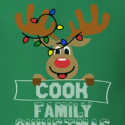 Cook Family Christmas Reindeer Knitted Look Christmas T Shirt 35073826