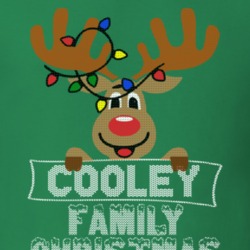 Cooley Family Christmas Reindeer Knitted Look Christmas T Shirt 35073830