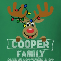Cooper Family Christmas Reindeer Knitted Look Christmas T Shirt 35073831