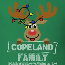 Copeland Family Christmas Reindeer Knitted Look Christmas T Shirt 35073833