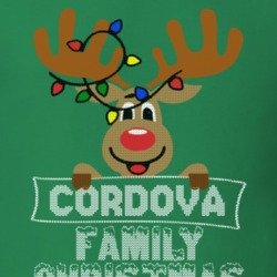 Cordova Family Christmas Reindeer Knitted Look Christmas T Shirt 35073835