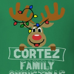 Cortez Family Christmas Reindeer Knitted Look Christmas T Shirt 35073836