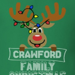 Crawford Family Christmas Reindeer Knitted Look Christmas T Shirt 35073847