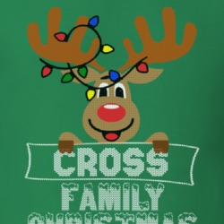 Cross Family Christmas Reindeer Knitted Look Christmas T Shirt 35073850